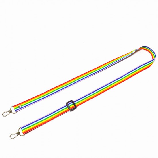 Rainbow Lanyard with Double Lobster Clips