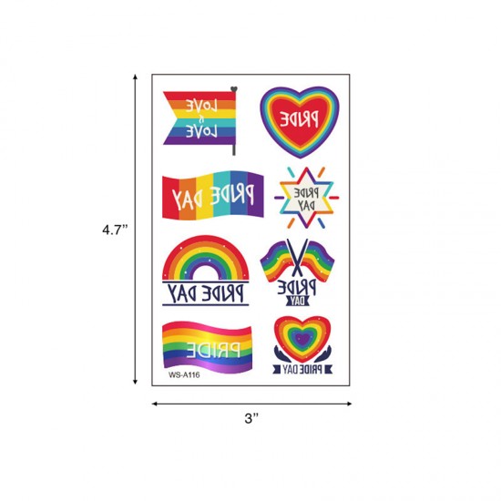 Rainbow Pride Temporary Tattoo