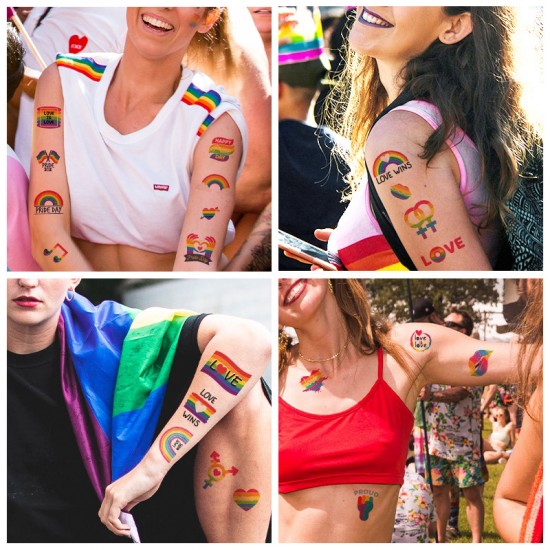 Rainbow Pride Temporary Tattoo