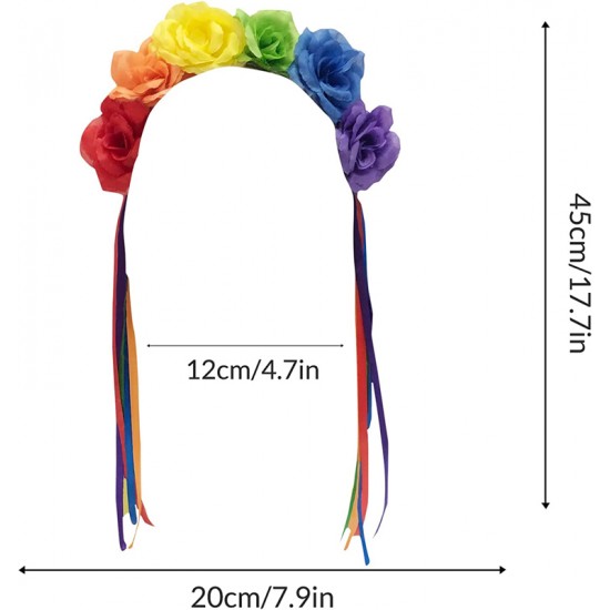 Pride Rainbow Rose Headband