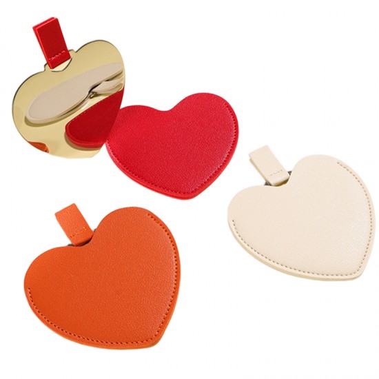 Heart Shape Stainless Steel Compact Mirror